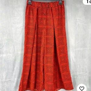 H&M CONSCIOUS GEO PRINT HIGH WAISTED PALAZZO WIDE LEG PANTS CULOTTES SIZE 4